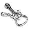 Anhänger Flaschenöffner Totenkopf Gitarre Silber aus Edelstahl Unisex