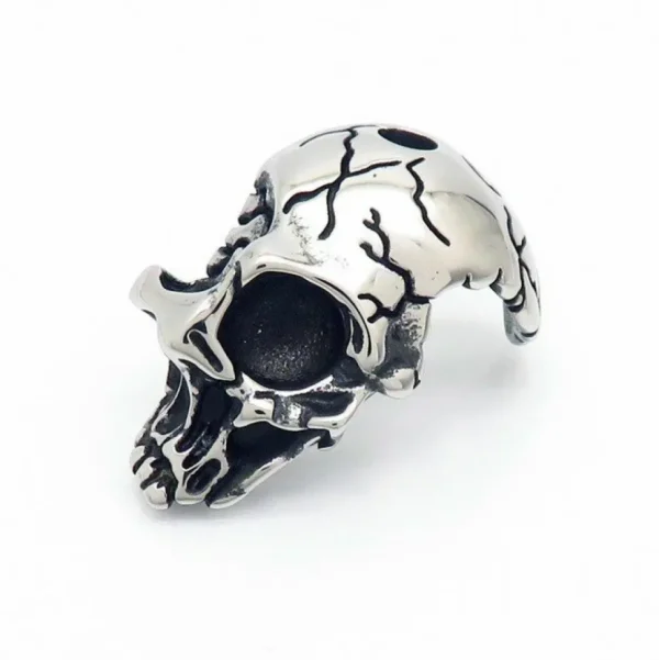 Anhänger halber Totenkopf/Schädel Silber aus Edelstahl Unisex