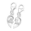 Anhänger Herzanhänger zweiteilig Best Friends aus 925 Silber Unisex