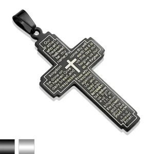 Anhänger Kreuz Lord's Prayer/Vaterunser aus Edelstahl Unisex