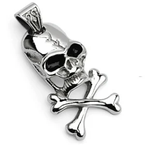 Anhänger Skull Cross Bone Silber aus Edelstahl Unisex