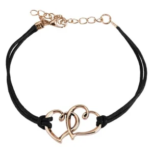 Armband 2 Herzen aus Leder Unisex