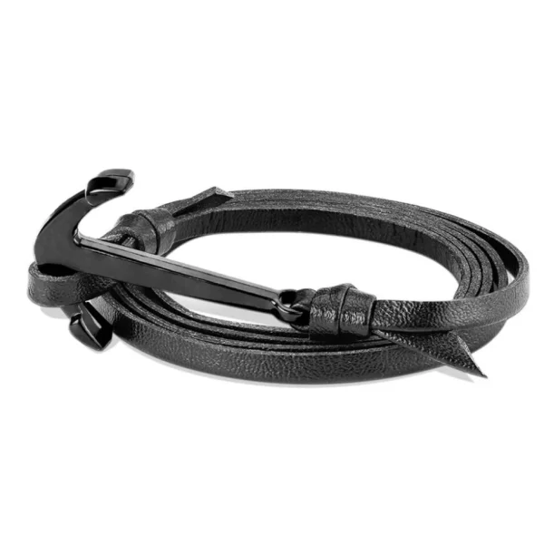 Armband Anker Wickelarmband schwarz Unisex