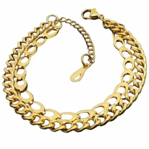 Armband doppelt gold aus Edelstahl Unisex