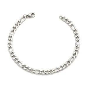 Armband Figarokette Silber aus Edelstahl Unisex