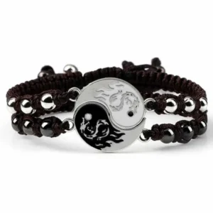 Armband für Zwei Yin und Yang aus Nylon/Messing Unisex - in zwei Varianten