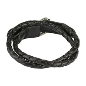 Armband geflochten schwarz aus Kunstleder Unisex