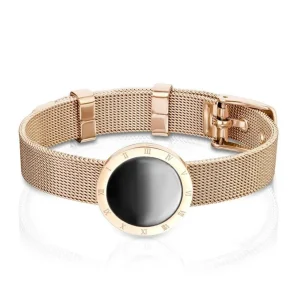 Armband Gürteldesign mit Römischen Zahlen Rosegold aus Edelstahl Unisex