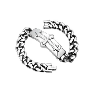 Armband Kreuz massiv Silber aus Edelstahl Unisex