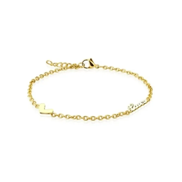 Armband Love Charm Gold aus Edelstahl Unisex