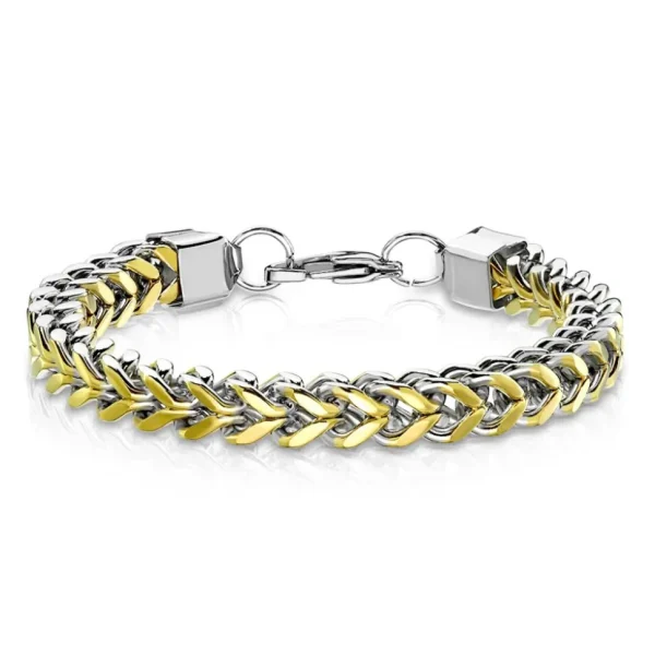 Armband massiv zweifarbig aus Edelstahl Herren