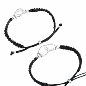 Armband 2teilig Handschellen Freundschaft aus Nylon/Edelstahl Unisex