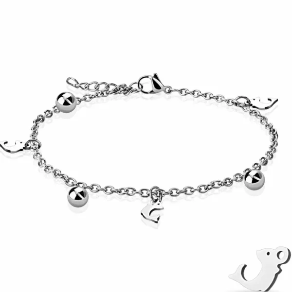 Bettelarmband Delfin Silber aus Edelstahl Damen