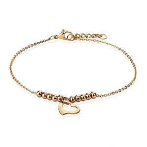 Bettelarmband Herz & Kugeln Rosegold aus Edelstahl Damen