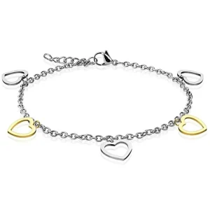 Bettelarmband Herzen Silber aus Edelstahl Damen