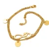 Bettelarmband Infinity und Herzschloss gold aus Edelstahl Damen