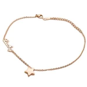 Bettelarmband Lucky Star rosegold aus Edelstahl Damen