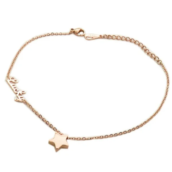 Bettelarmband Lucky Star rosegold aus Edelstahl Damen