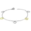 Bettelarmband offene Herzen Silber aus Edelstahl Damen