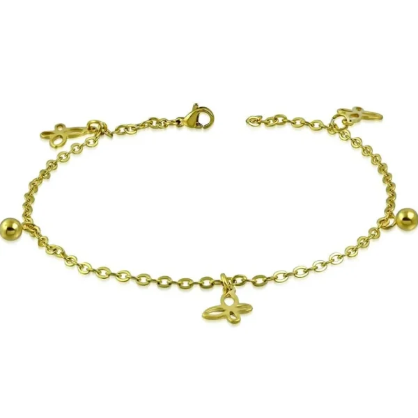 Bettelarmband Schmetterling Gold aus Edelstahl Damen