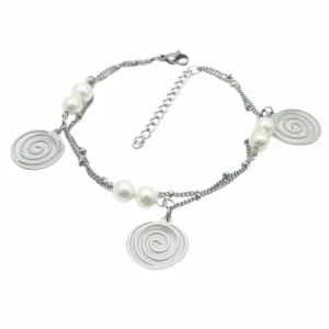 Bettelarmband Spiralen Silber aus Edelstahl Damen