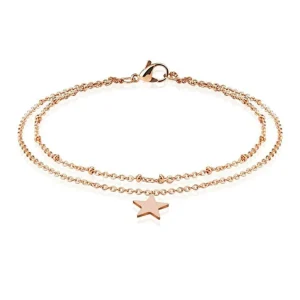 Bettelarmband Stern Rosegold aus Edelstahl Damen