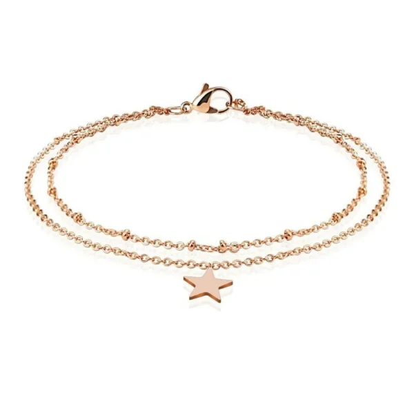 Bettelarmband Stern Rosegold aus Edelstahl Damen