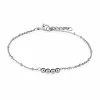 Bettelarmband vier Beads Silber aus Edelstahl Damen