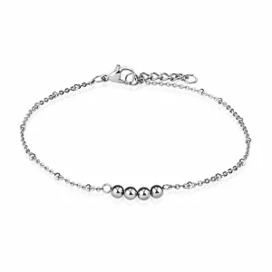 Bettelarmband vier Beads Silber aus Edelstahl Damen