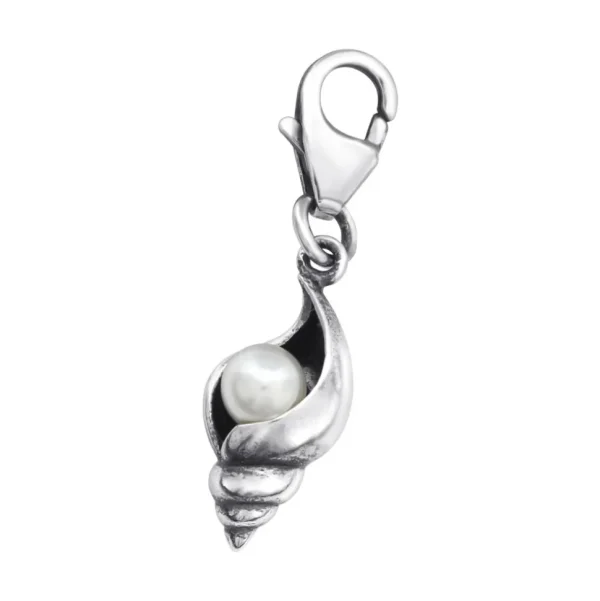 Charm Muschel mit Perle aus 925 Silber Damen