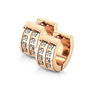 Creolen mit Zirkonia Rosegold aus Edelstahl Damen