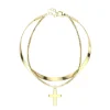 Doppelarmband Kreuz Gold aus Edelstahl Damen