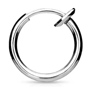 Fake Piercing Ring mit Springverschluss Silber aus Edelstahl Unisex