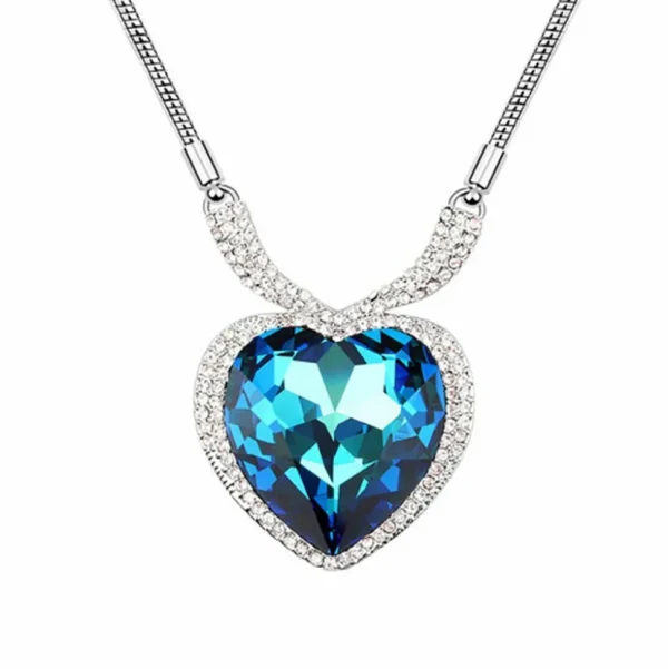 Kette Blue Heart Silber aus Messing Damen