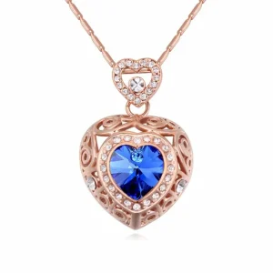 Kette Blue Heart Silber aus Messing für Damen