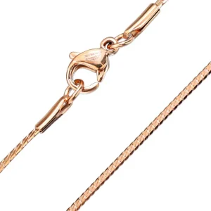 Kette flache Schlangenglieder Rosegold aus Edelstahl Unisex