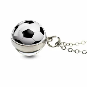 Kette Fußball Silber aus Edelstahl Unisex