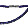 Kette gewebt Blau/Schwarz aus Leder Unisex