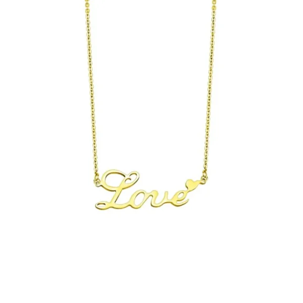 Kette Love mit Anhänger Gold aus Edelstahl Unisex