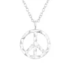 Kette mit Anhänger Peace Zeichen geometrisch aus 925 Silber Unisex