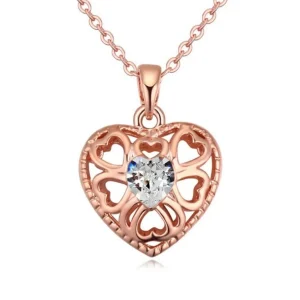 Kette offenes Herz Rosegold aus Messing Damen