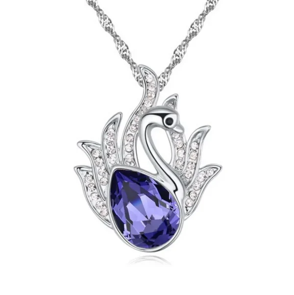 Kette Purple Swan Silber aus Messing Damen