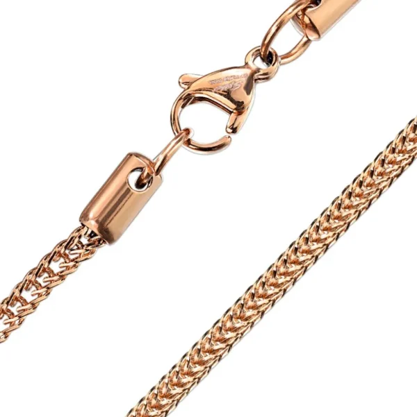 Kette quadratische Weizenkette roségold aus Edelstahl Unisex