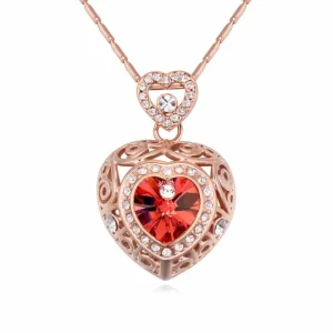 Kette Red Heart Rosegold aus Messing Damen