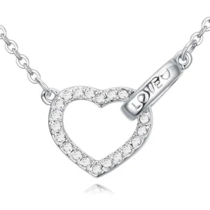 Kette strahlendes Herz Silber aus Messing Damen