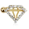 Ohrklemme Diamant Gold aus Messing Damen