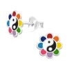 Ohrstecker Blume Yin&Yang aus .925 Silber Kinder