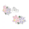 Ohrstecker Blumen pink aus .925 Silber Kinder