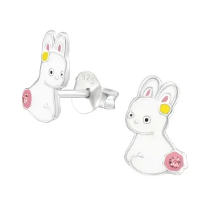 Ohrstecker Bunny mit Kristall aus .925 Silber Kinder