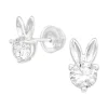 Ohrstecker Bunny mit rundem Kristall aus .925 Sterling Silber Damen